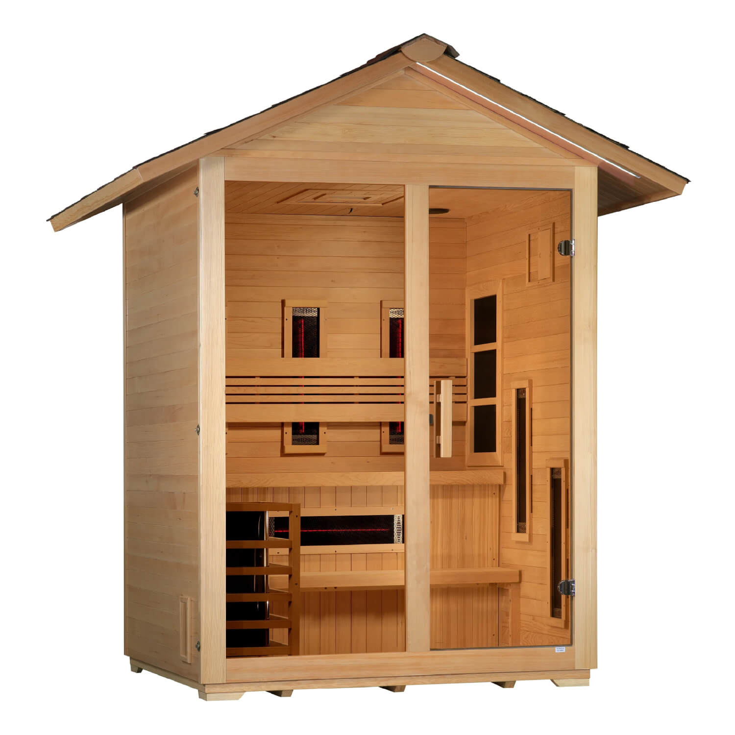 Golden Designs Carinthia 3-Person Outdoor Hybrid Sauna (PureTech™ Full Spectrum Infrared & Harvia SWS80) product image