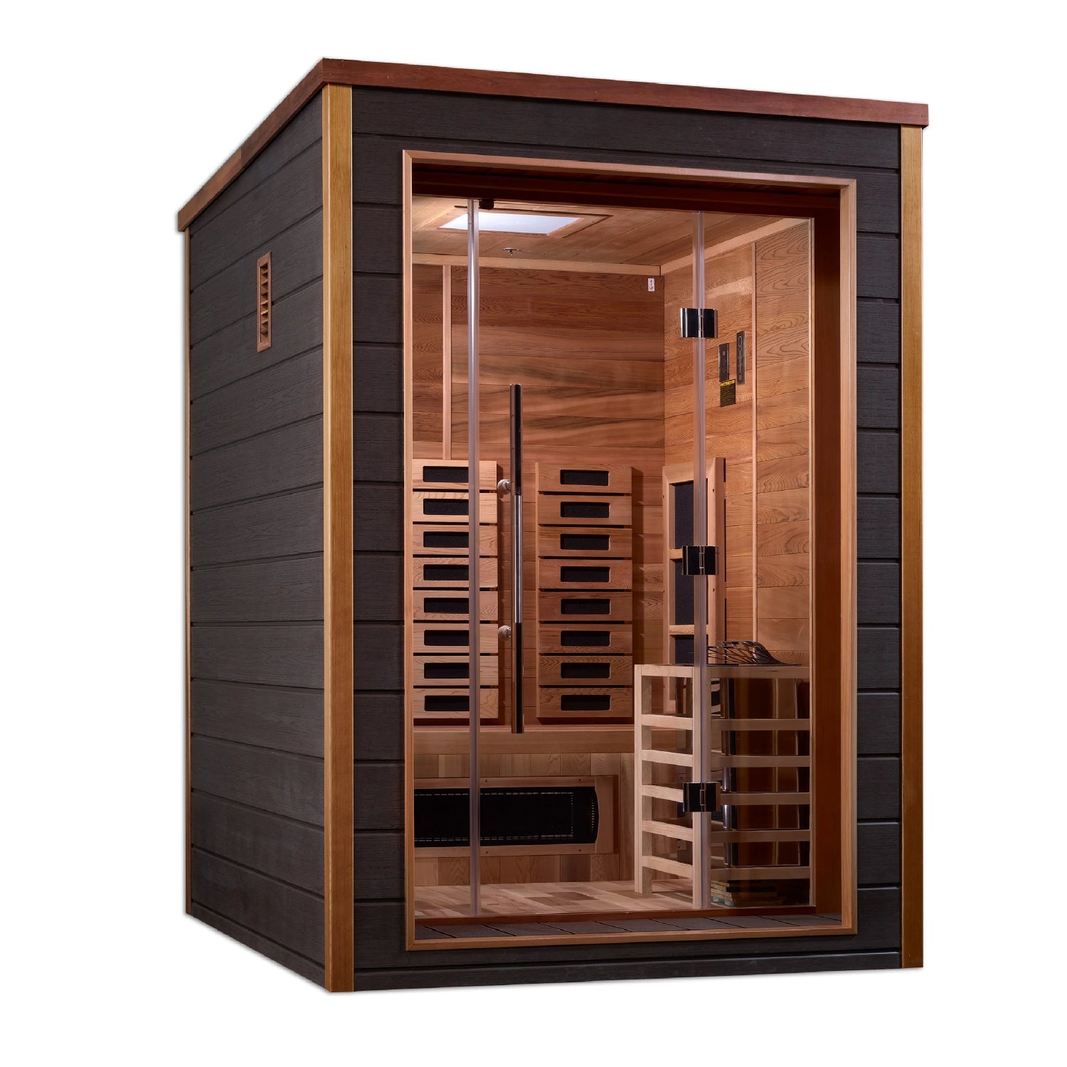 Golden Designs Nora 2-Person Outdoor Hybrid Sauna (PureTech™ Full Spectrum Infrared & Harvia SWS60) product image