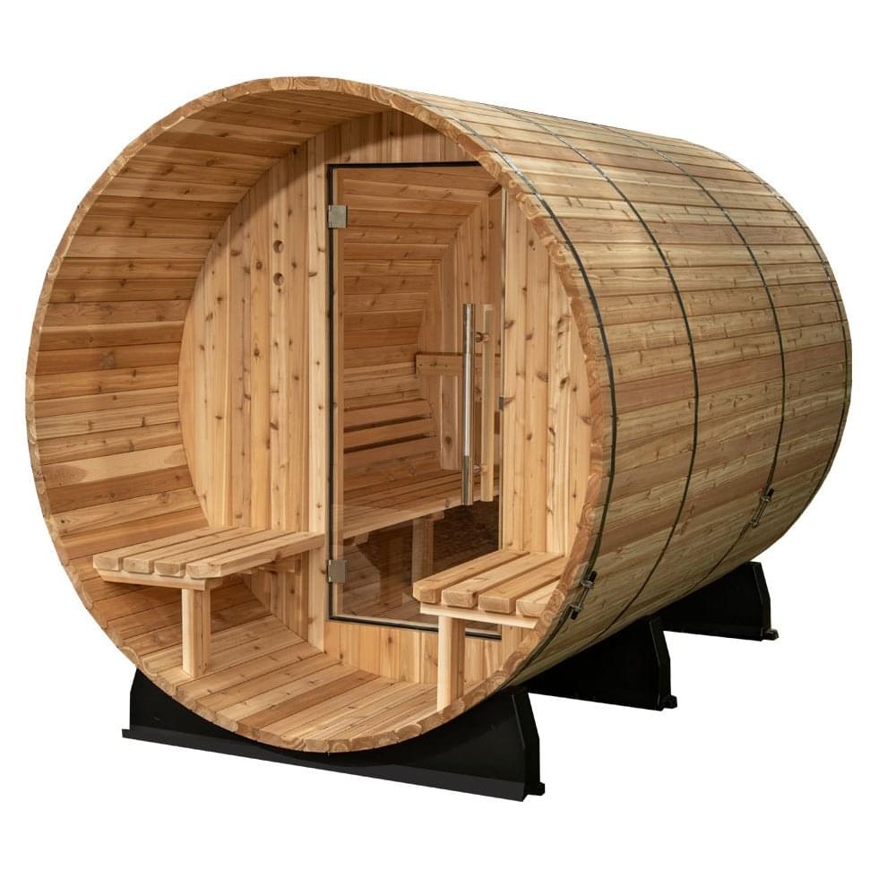 Almost Heaven Charleston 4-Person Canopy Barrel Sauna, 6x6+2 ft. – 2 ft. Porch product image