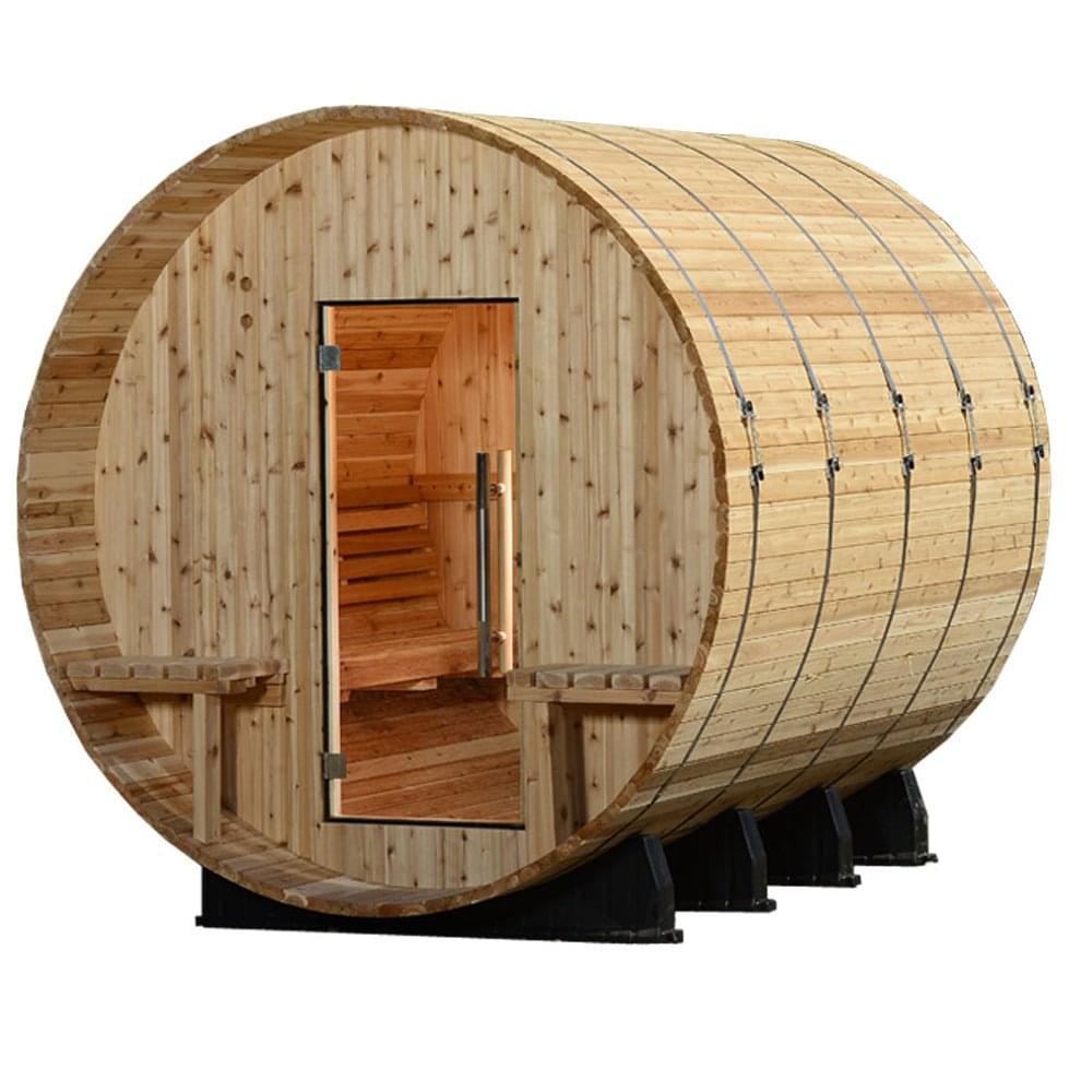 Almost Heaven Grandview 4-6 Person Canopy Barrel Sauna, 7x7+1 ft. – 1 ft. Porch product image