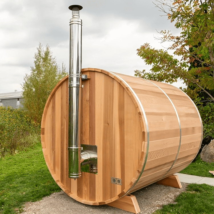 Chimney & Heat Shield Set for Out The Back Wall - Barrel Sauna product image